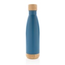 ODESSA - Giftology Double Wall Stainless Bottle with Bamboo Lid and Base - Blue
