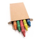 Set Of 6 Crayons In Natural Cardboard Box.