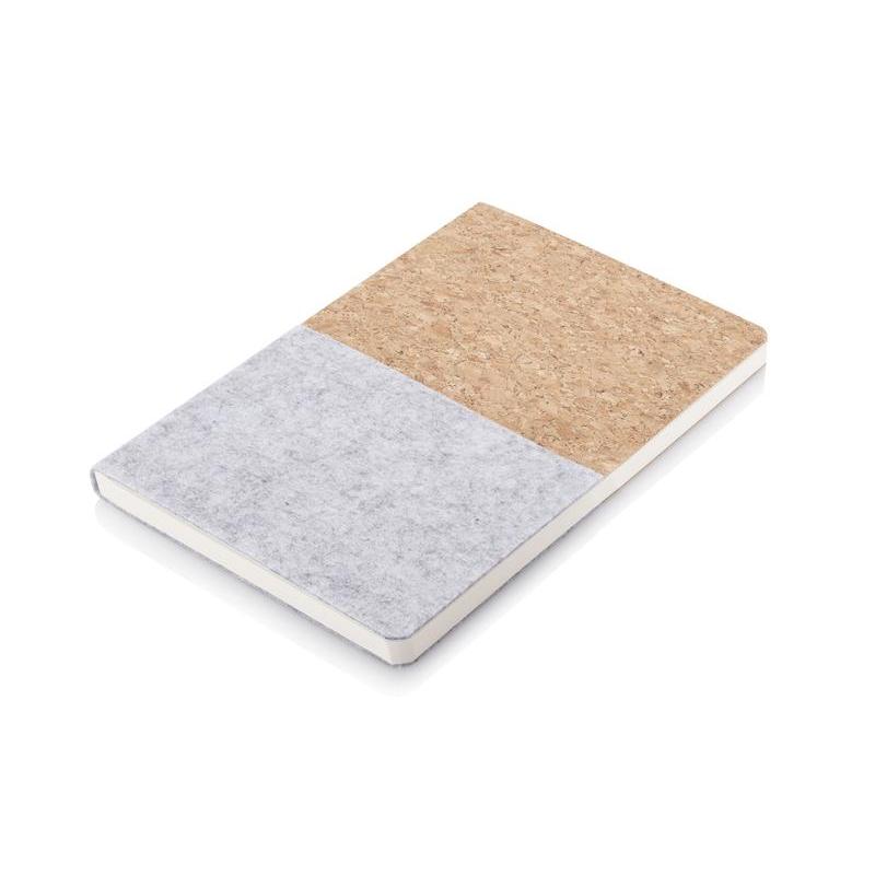 TROSA - eco-neutral Recycled Felt & Cork Soft Cover Notebook