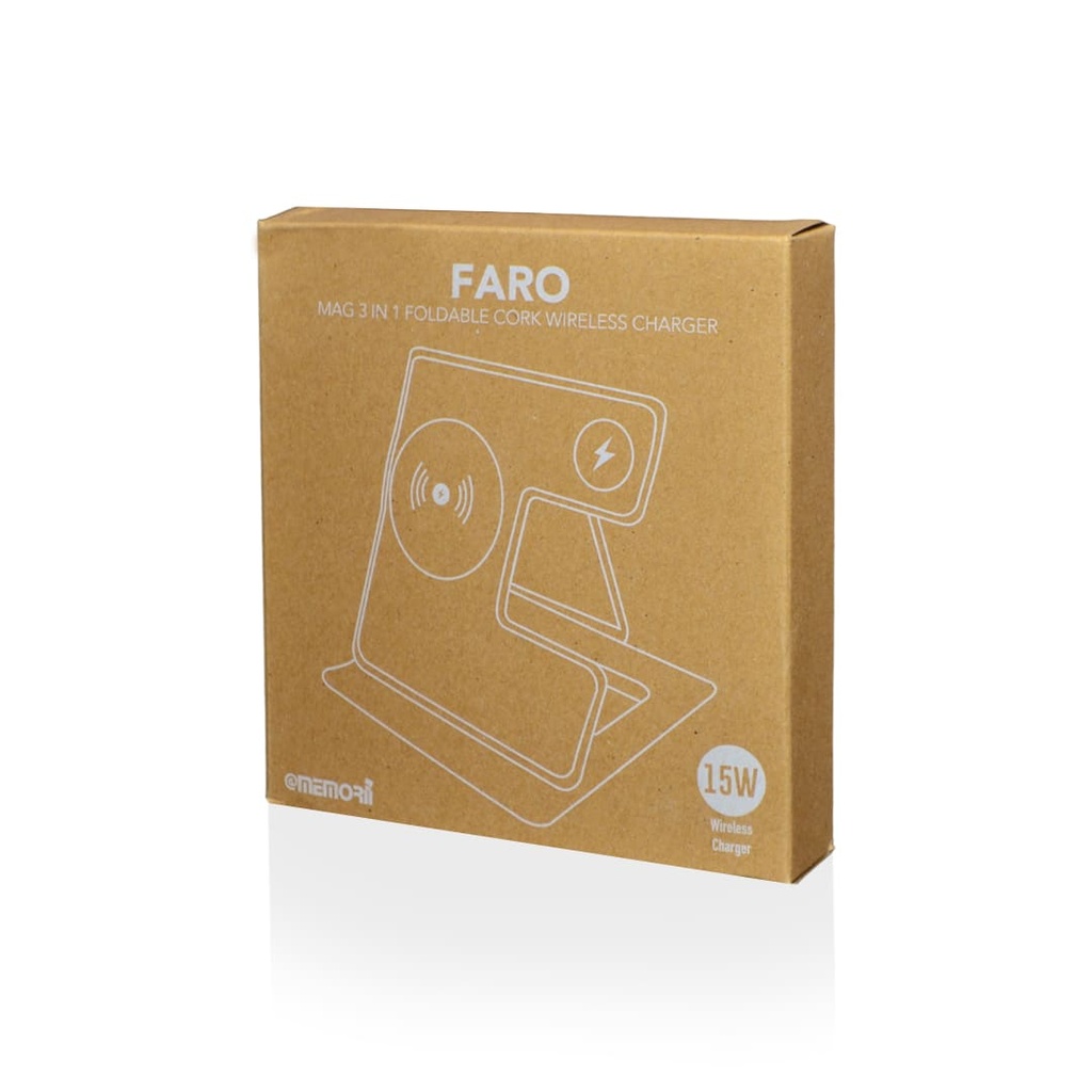 FARO - @memorii Mag 3 in 1 Foldable Cork Wireless Charger