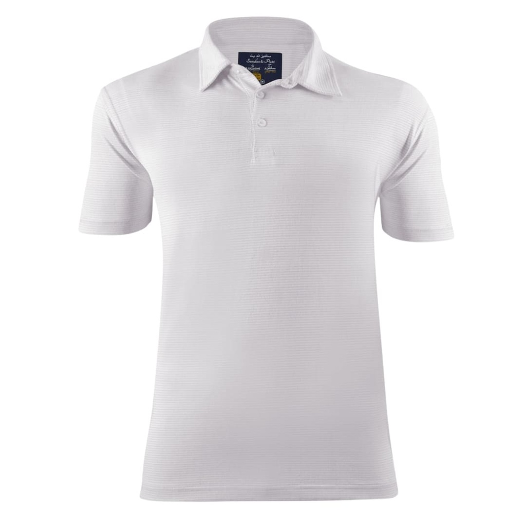 Sandies & Putt - Santhome Men's Golf Polo with UV Protection ( Large White)