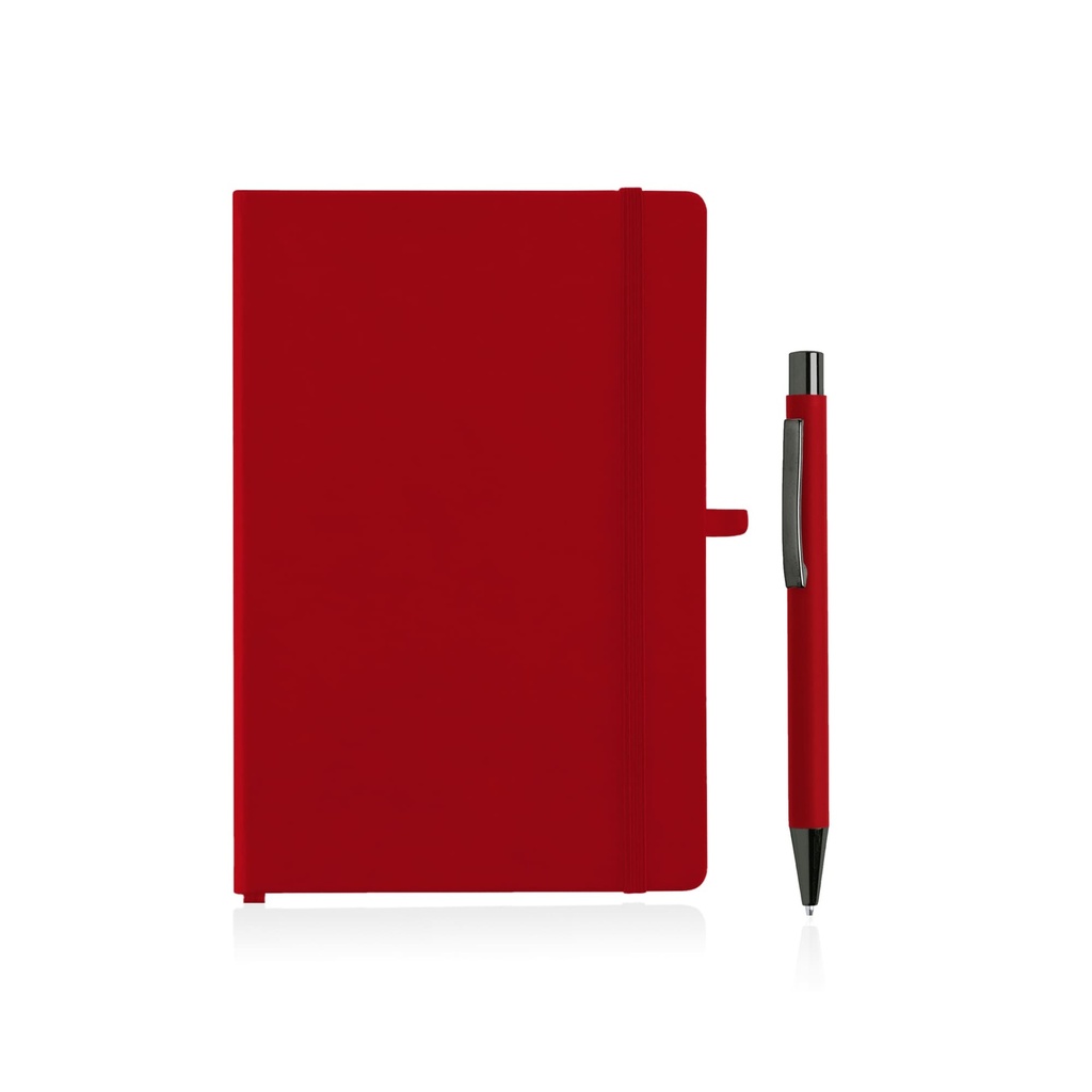 Giftology A5 Hard Cover Notebook and Pen Set - Red