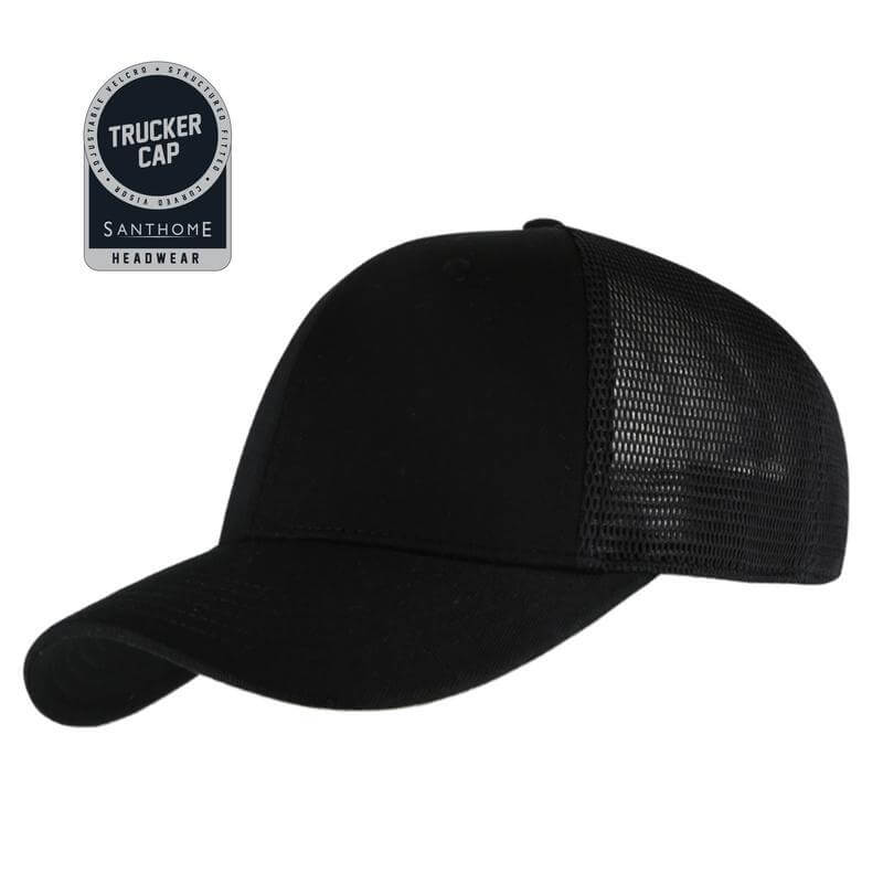 Santhome 6 Panel Trucker Cap - Black - view 1 of 5