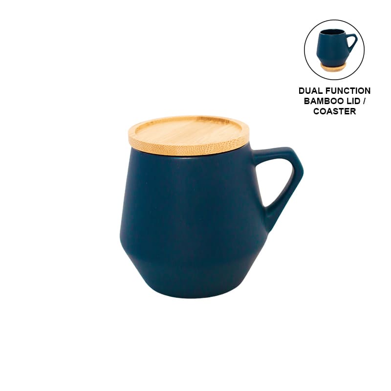 eco-neutral Ceramic Mug with Bamboo Lid - Blue - view 1 of 9