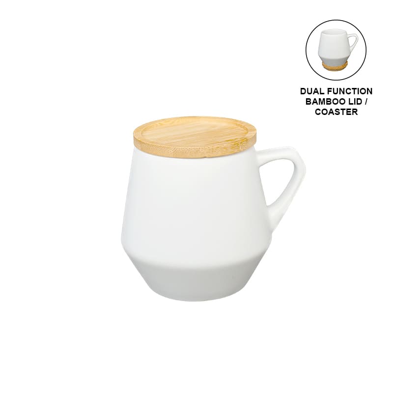 eco-neutral Ceramic Mug with Bamboo Lid - White - view 1 of 7