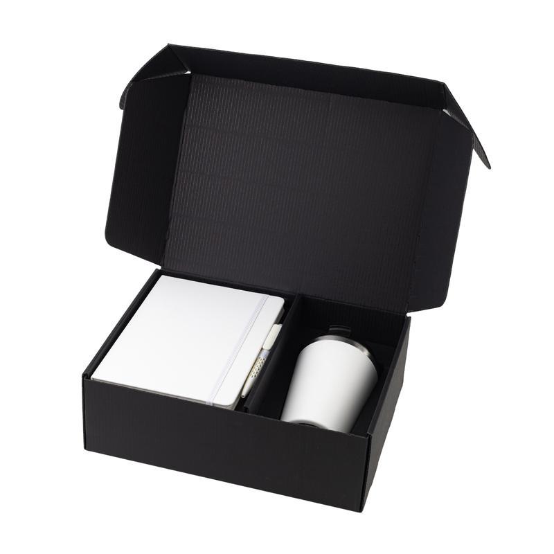Giftology Set of Double Walled Tumbler, A5 Notebook and Pen - White - view 1 of 10