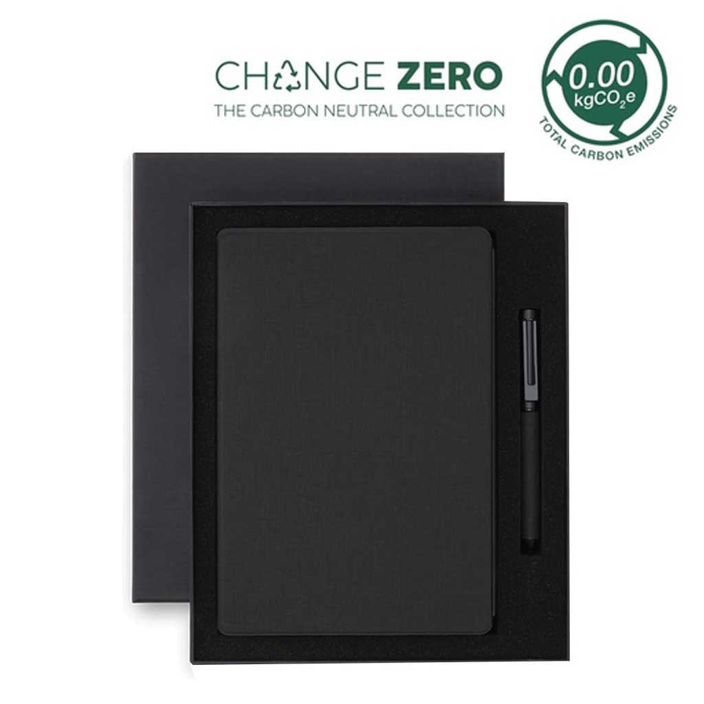 CHANGE ZERO Sustainable Gift Set with Refillable Notebook & Pen - Black - view 1 of 9