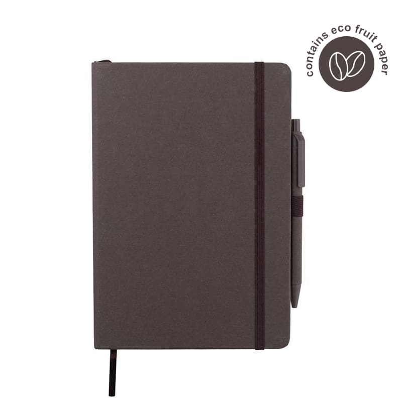 أبولا - محايد بيئيًا Set A5 Hard Cover Notebook & Pen Set - ورق القهوة