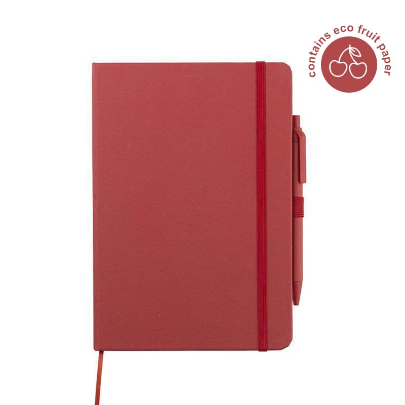 أبولا - محايد بيئيًا Set A5 Hard Cover Notebook & Pen Set ورقة الكرز