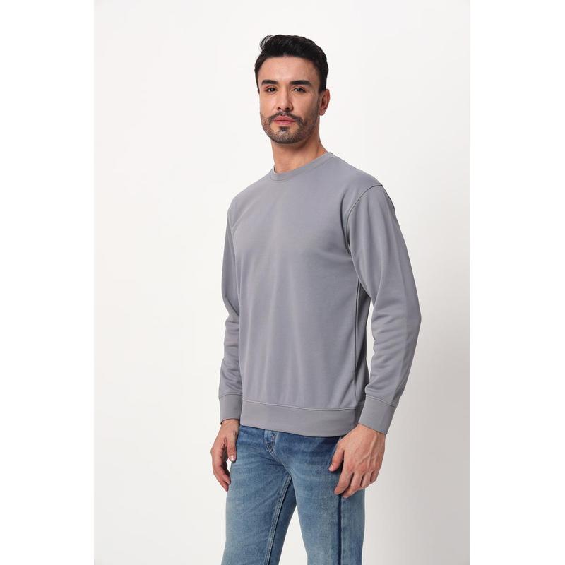 CREW - Santhome Unisex Crewneck Fleece Sweatshirt ( Large Grey)