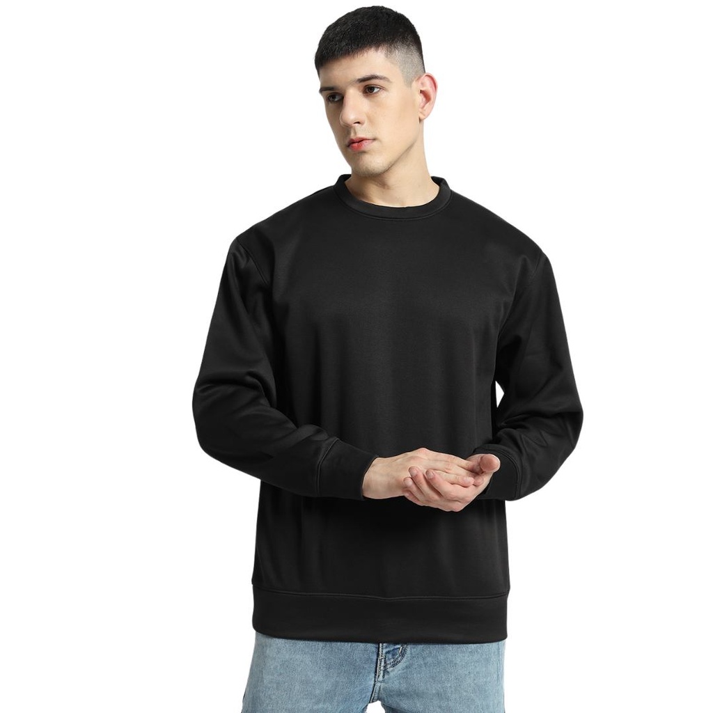 CREW - Santhome Unisex Crewneck Fleece Sweatshirt ( 3X-Large Black)