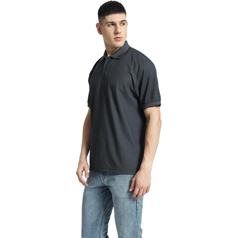 Santhome COMO - Premium Texture Knit Polo Shirt ( Small Charcoal Grey)