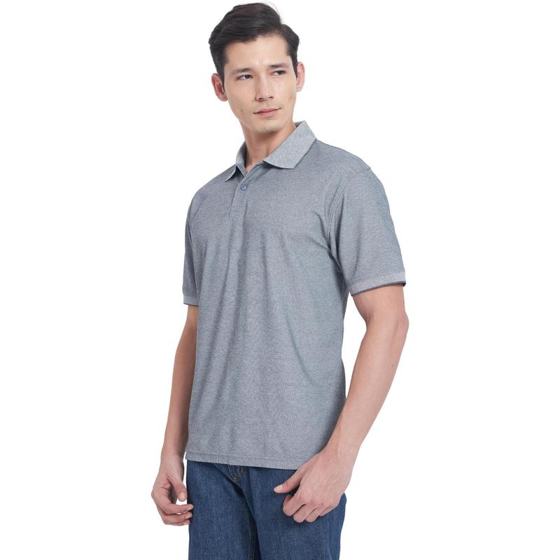 Santhome COMO - Premium Texture Knit Polo Shirt ( Medium Light Grey)