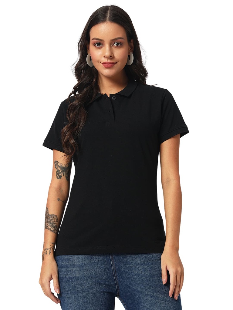 Santhome PRO EARTH (Womens) - The Fully Recycled Polo Shirt ( Black Large)