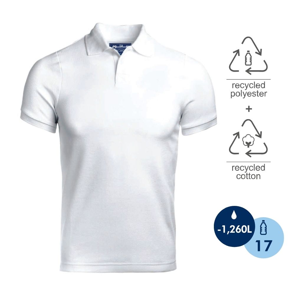 Santhome PRO EARTH (Mens) - The Fully Recycled Polo Shirt ( 3X-Large White)