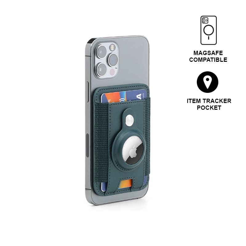 MARZ - Santhome® Magnetic Phone Cardholder with Santhome Tag Pocket - Dark Green