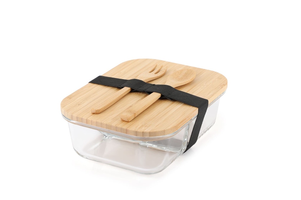 Hans Larsen Glass Lunch Box with Bamboo Cutlery
