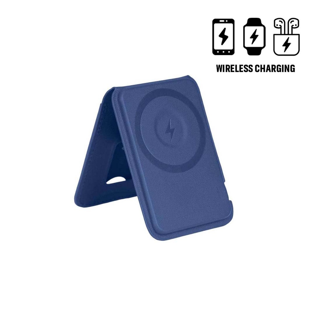 MAG3 - Giftology 3-in-1 Magnetic Wireless Charger Card Holder - Navy