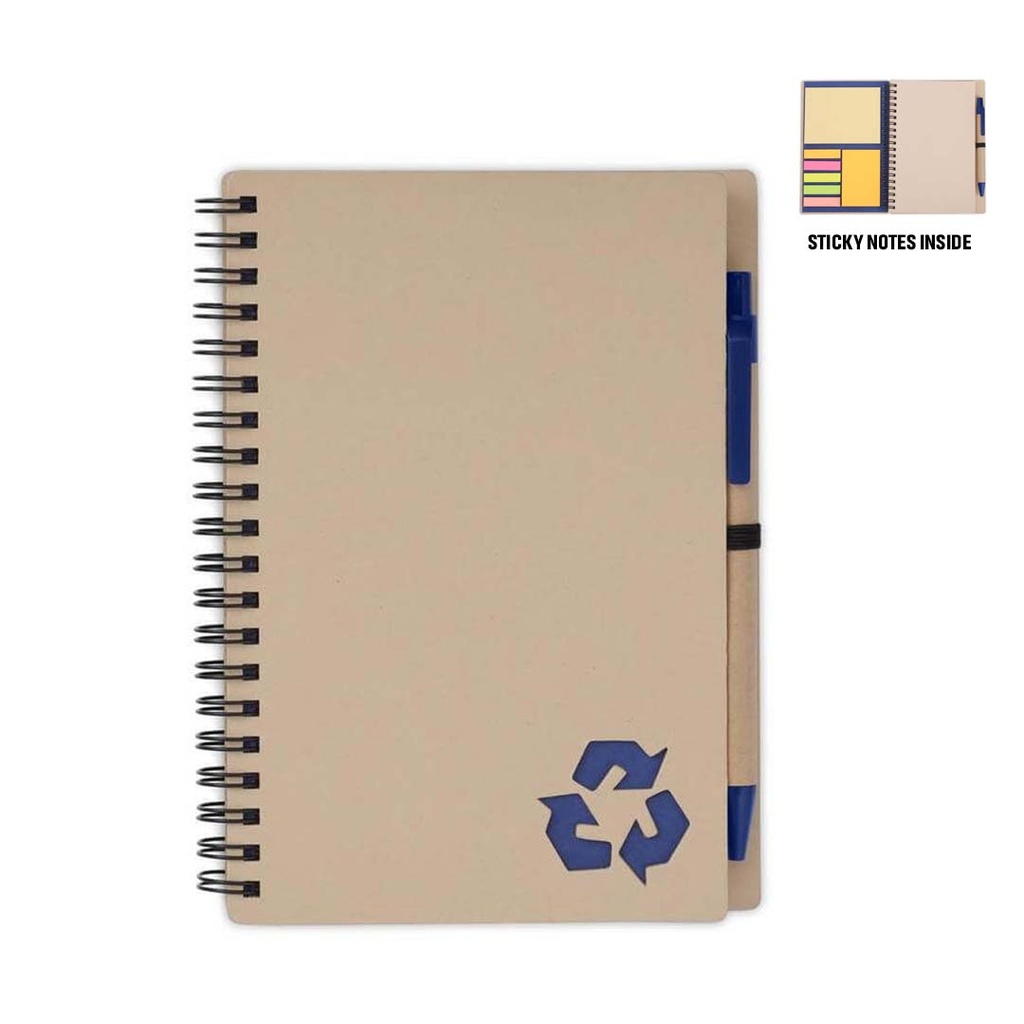 eco-neutral B6 Notepad & Pen Set with Sticky Note - Navy Blue - view 1 of 7