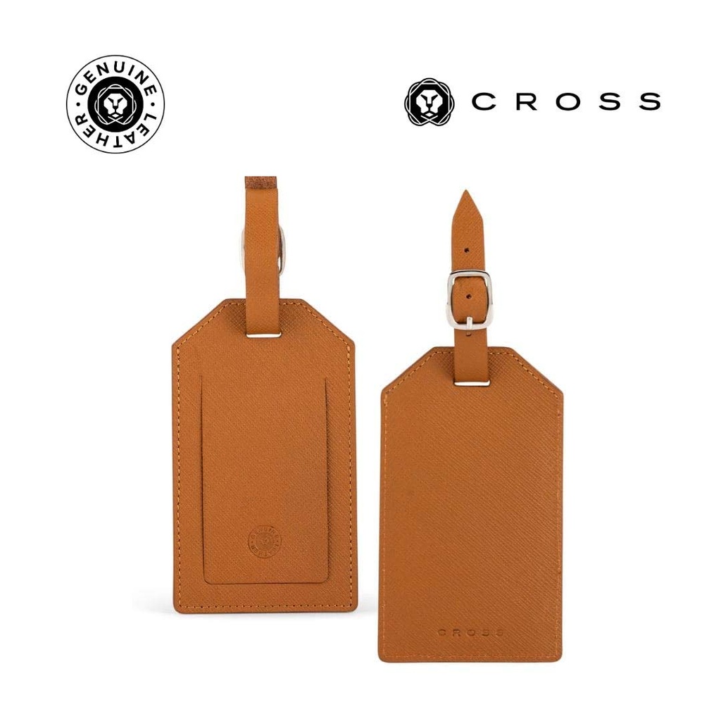 CROSS Saffiano Leather Luggage Label - Mocha - view 1 of 4