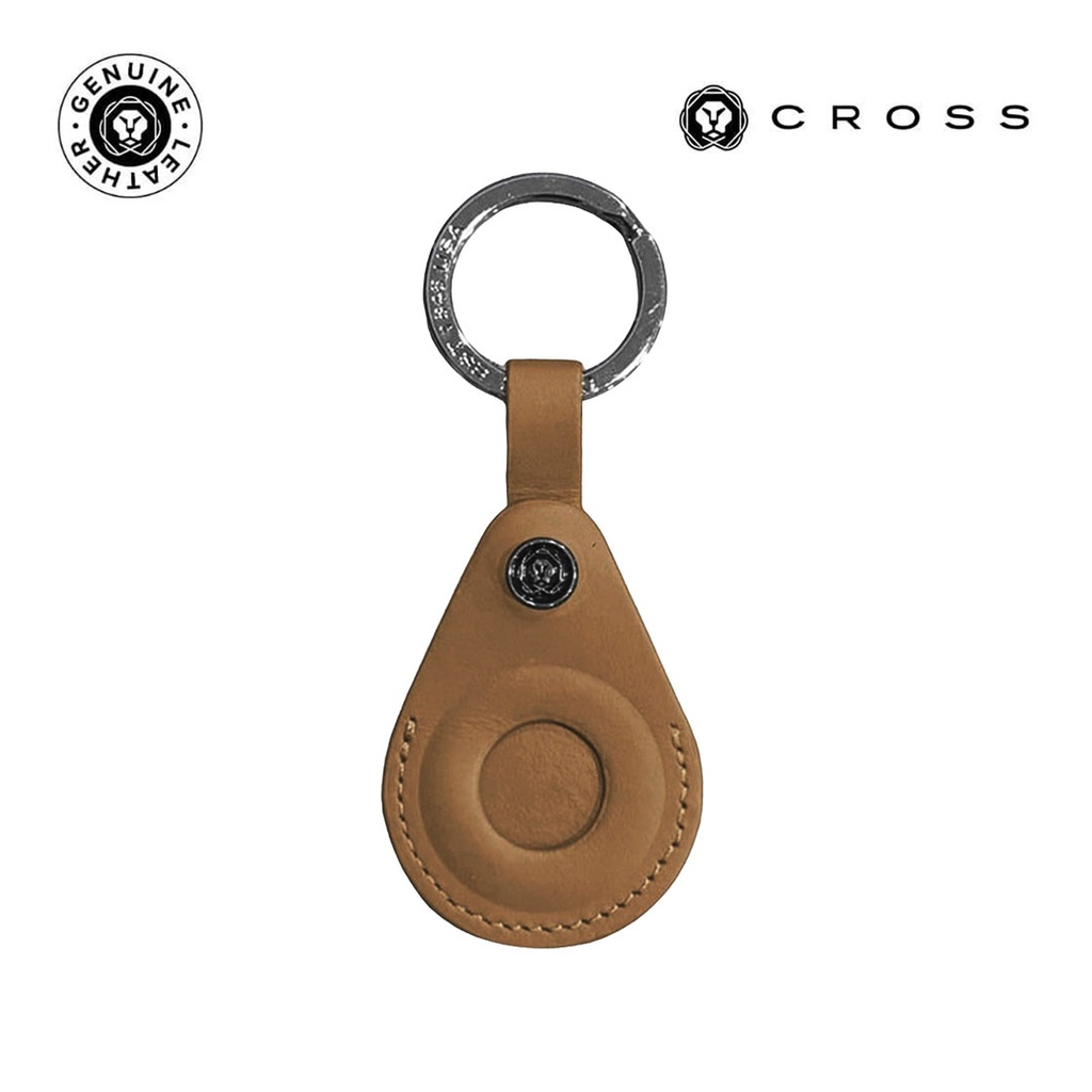 CROSS Leather Airtag Key Ring - Mocha