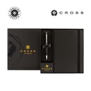[GSCR 6563] Cross Click™ Chrome Ballpoint Pen & A5 Hardcover Notebook Gift Set - Black