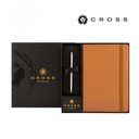 [GSCR 6565] Cross Click™ Chrome Ballpoint Pen & A5 Hardcover Notebook Gift Set - Mocha