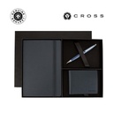 [GSCR 8674] Cross Calais™ Ballpoint Pen with Notebook and Coin Wallet Gift Set - Blue