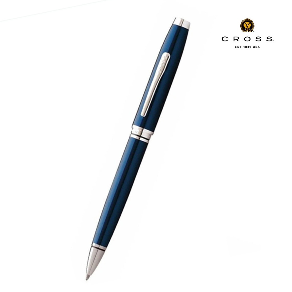 Cross Coventry Blue Lacquer with Polished Chrome Appointments Ballpoint Pen (Blue Ink) 