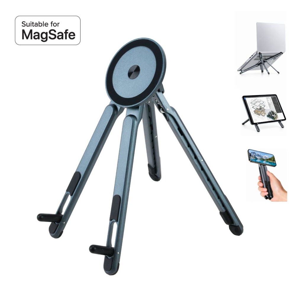 ALBA - @memorii All in One Aluminium Laptop Stand - Grey 