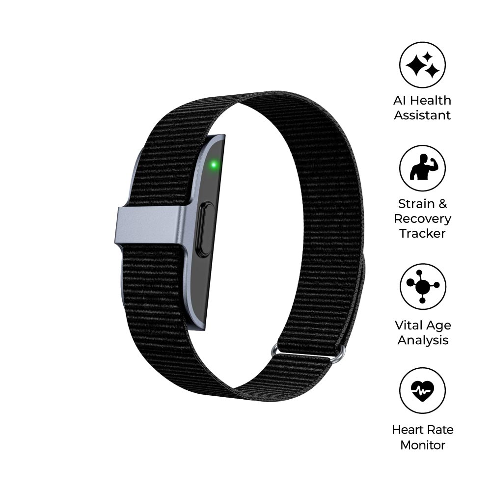 CORE VITAL - @memorii Health & Longevity Smart AI Fitness Band - Black