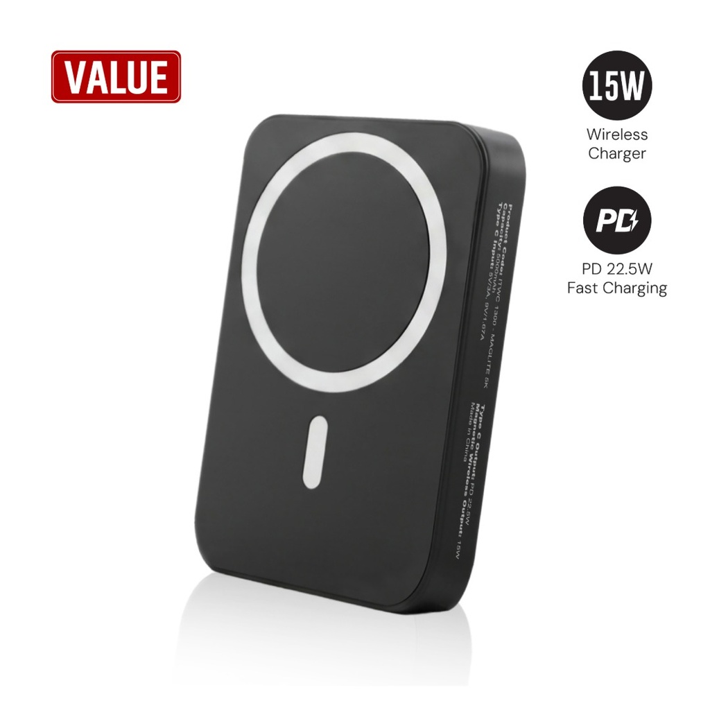 Maglite 5K - 5000 mAh Magnetic Wireless Power Bank - Black - view 1 of 6