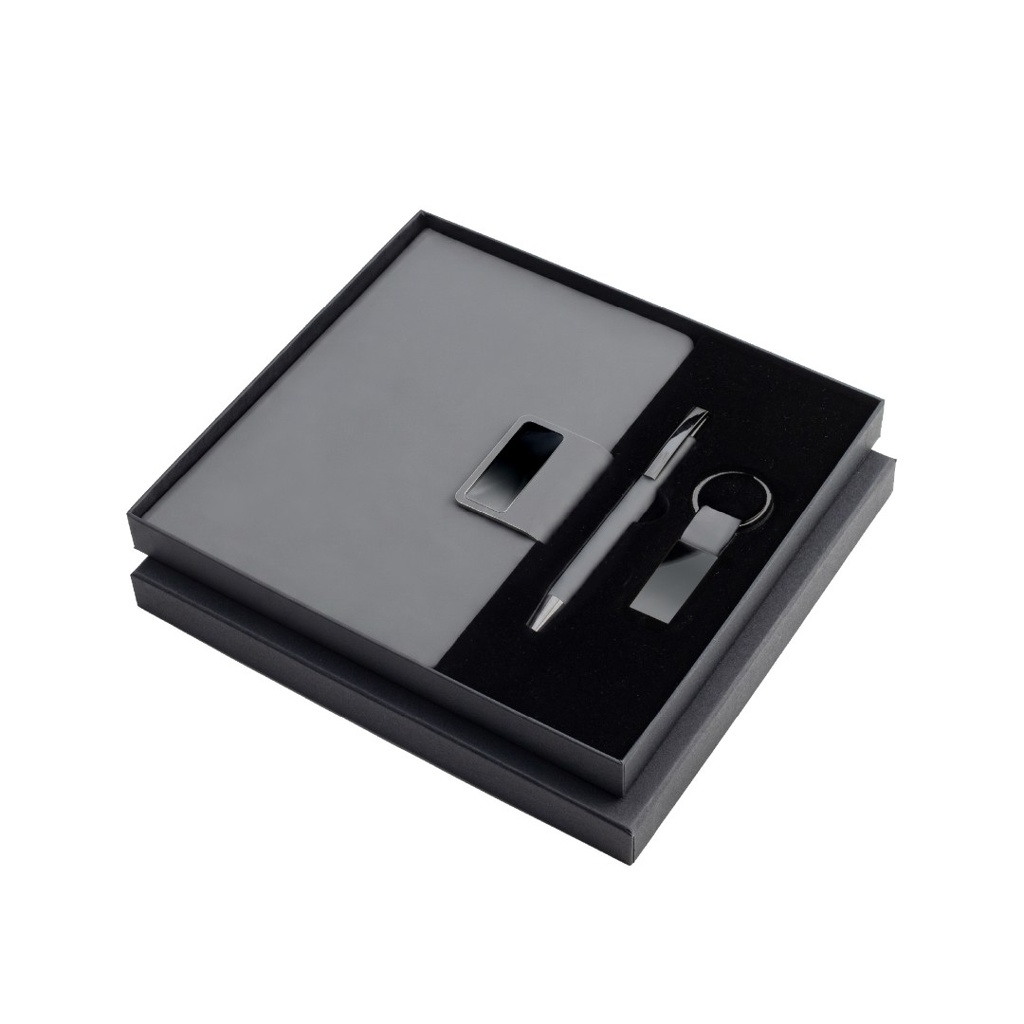 REGENT - Giftology Set of Notebook, Keychain and Pen - Grey