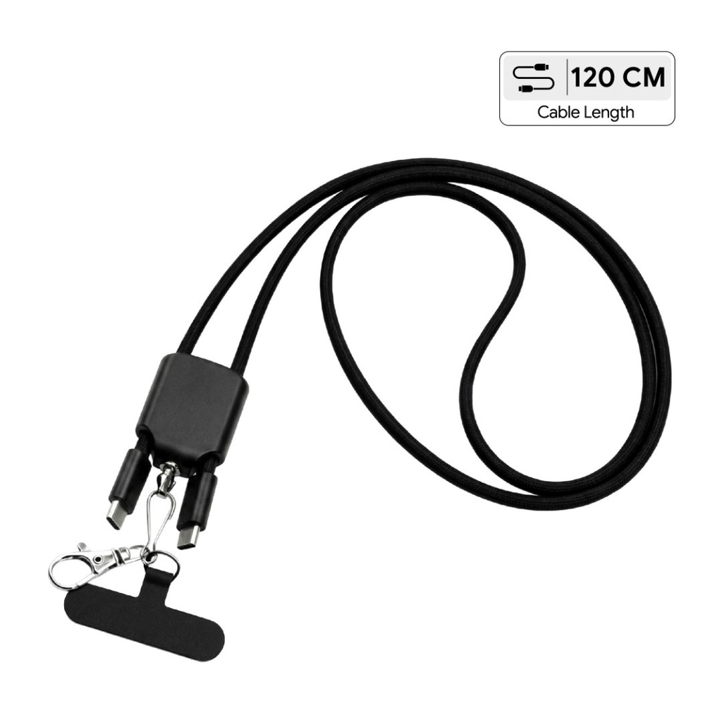 Giftology USB Type-C Lanyard Cable - Black