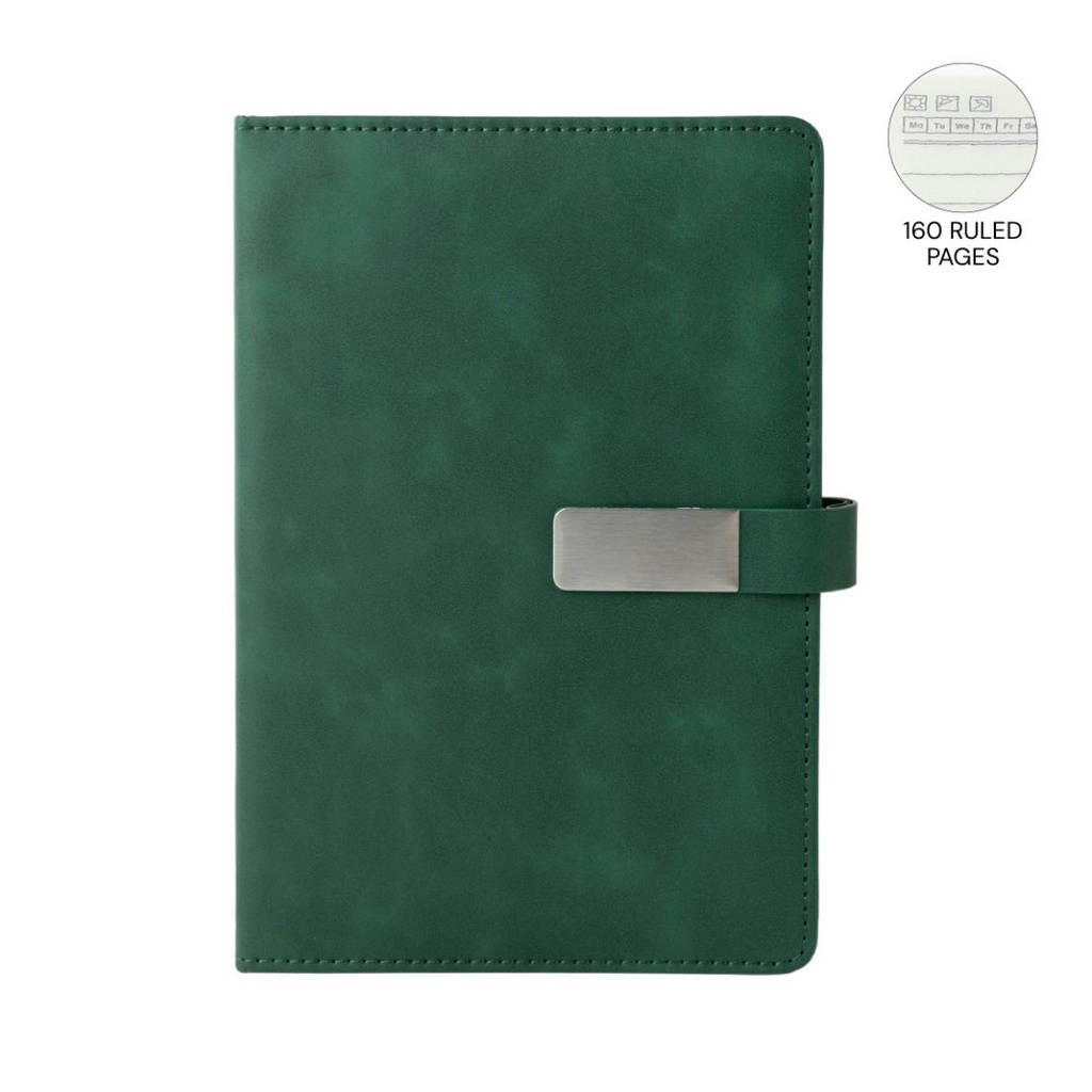 WINDSOR - Giftology A5 PU Magnet Closure Notebook - Green - view 1 of 6