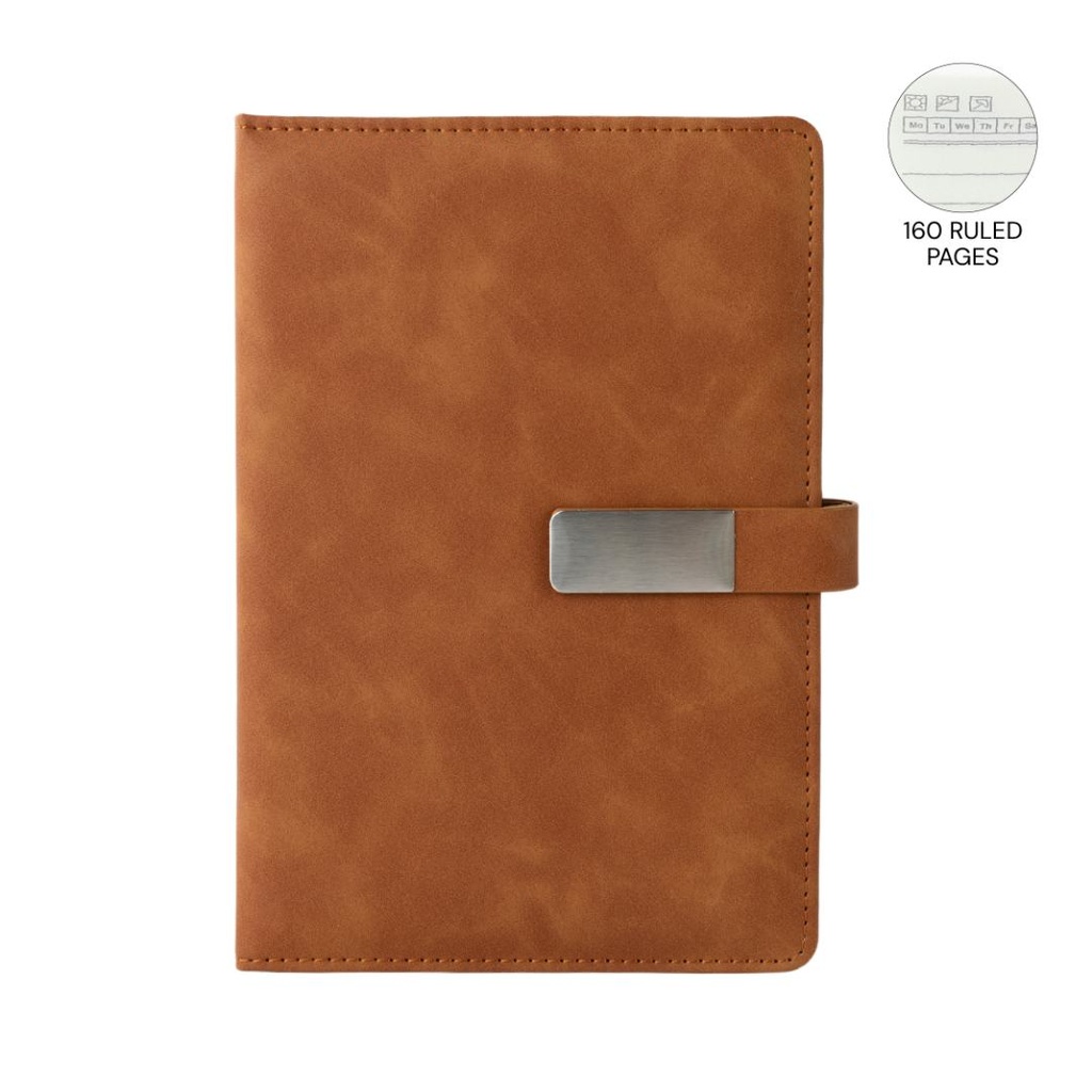 WINDSOR - Giftology A5 PU Magnet Closure Notebook - Tan - view 1 of 6