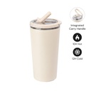 [DWHL 3315] MARBELLA - Hans Larsen Double Wall Tumbler with Sip Lid 600 ml - Sand
