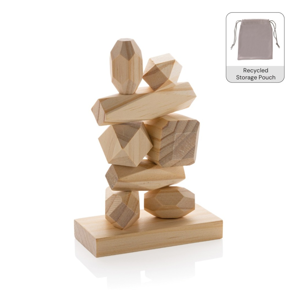 BIRCH - Wood Balancing Rocks Game with Pouch