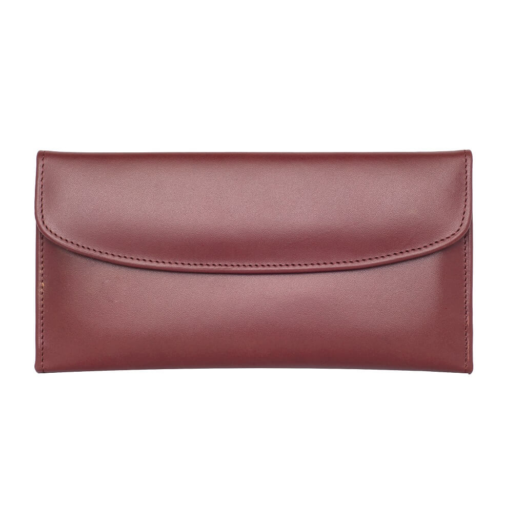 Genuine Leather Ladies Wallet with Zipper Pocket Maroon - MaruchiCart ...