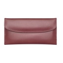 [1233 - Maroon] Genuine Leather Ladies Wallet with Zipper Pocket Maroon