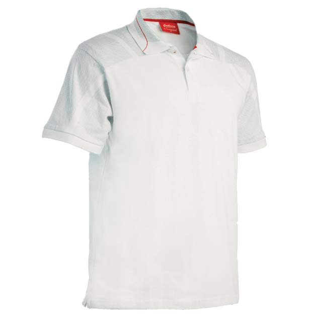 GREBERRY - SANTHOME Polo Shirt With UV protection ( Small White / Red)