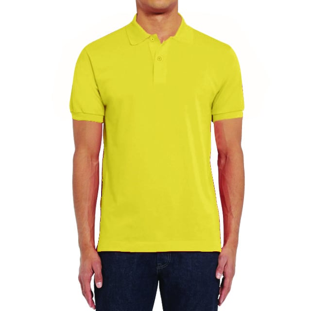 MACY - SANTHOME 2ply 100% cotton Polo Shirt ( Large Yellow)