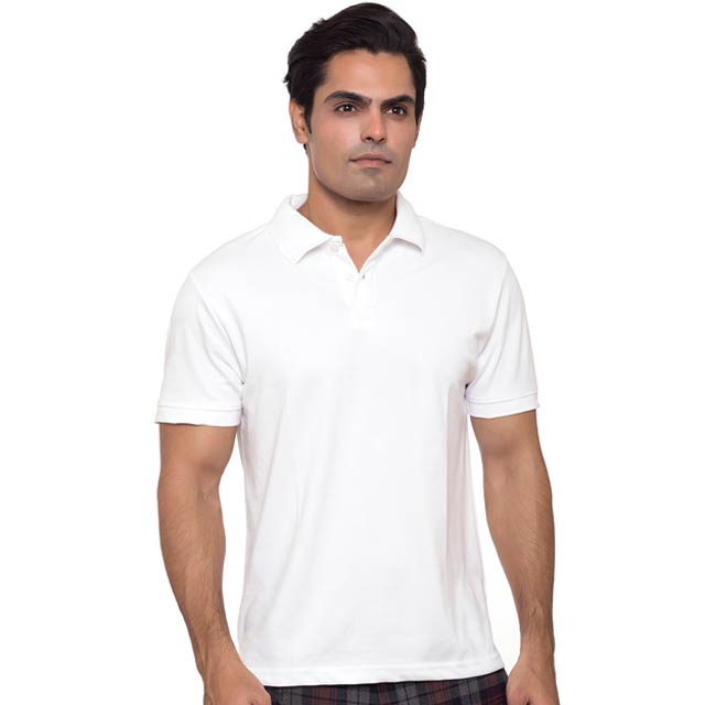 BDNC - SANTHOME Polo Shirt with UV protection ( Large White)