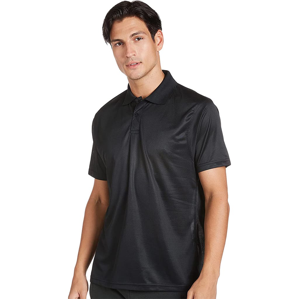 ADF - SANTHOME All Day Fresh Polo Shirt with UV protection ( Medium Black)
