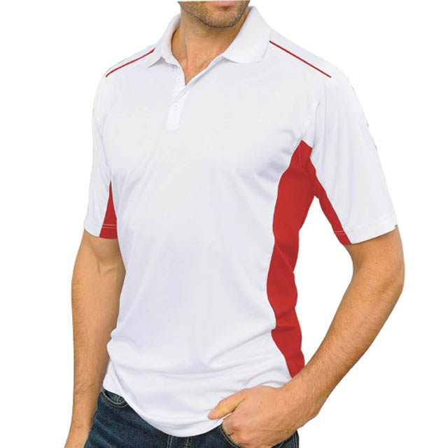 TECK - SANTHOME DryNCool Polo Shirt with UV protection ( 3X-Large White / Red)