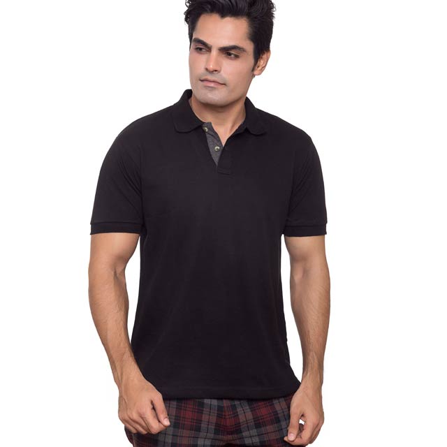 HIGHLANDER - SANTHOME Polo Shirt ( Large Lava (Black/Dark melange)