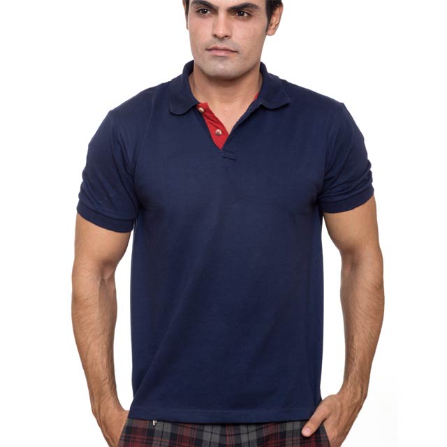 HIGHLANDER - SANTHOME Polo Shirt ( 3X-Large Gulf Blue (Navy blue / Red))