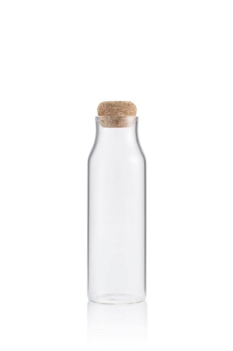 [DWEN 362] BERKA - Borosilicate Glass Bottle with Cork Lid - 600ml
