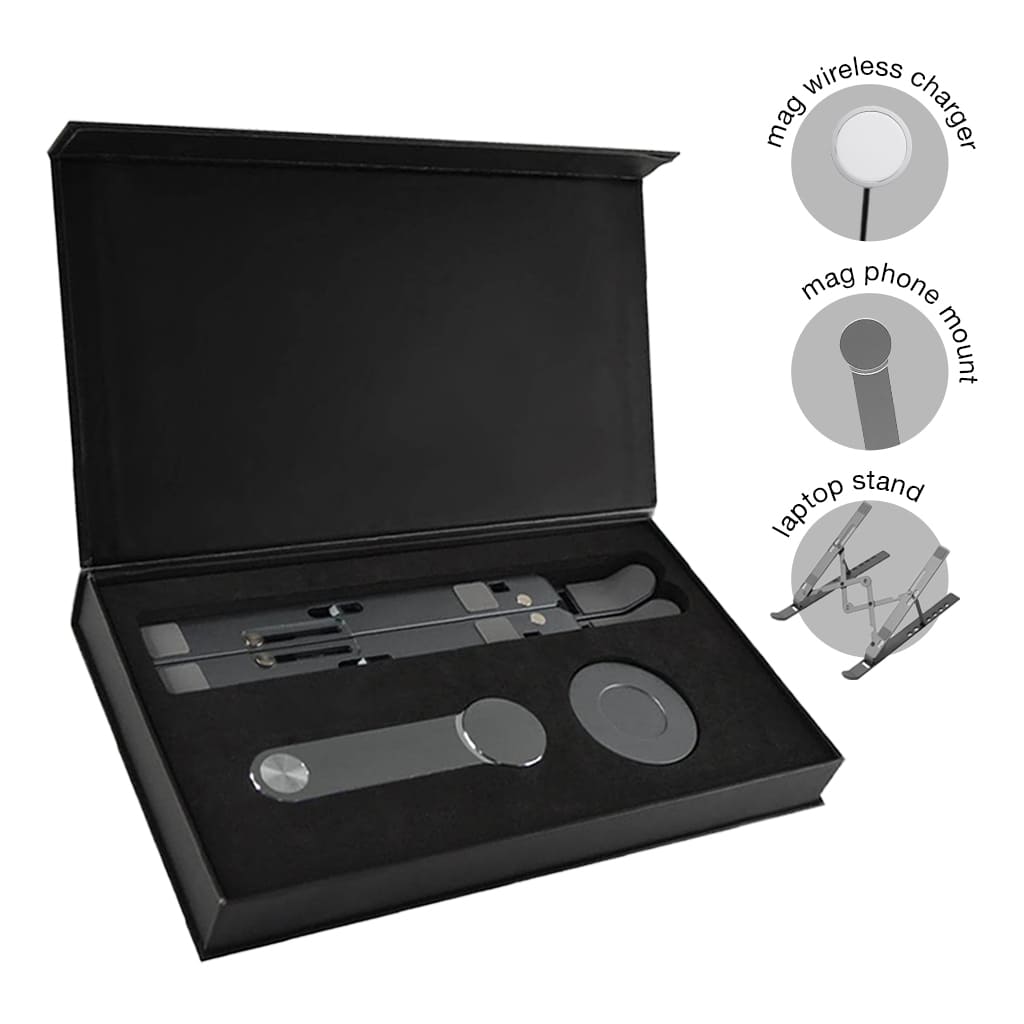 RADLIN @memorii Set of Laptop Stand, Magnetic Phone Mount and