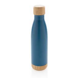 [DWGL 3133] ODESSA - Giftology Double Wall Stainless Bottle with Bamboo Lid and Base - Blue